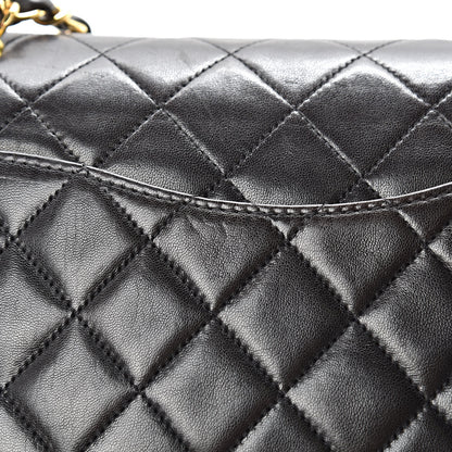 Chanel Lambskin Quilted Medium Double Flap Black 12 of 13