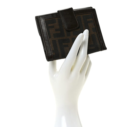 Fendi Zucca Calfskin Compact Wallet Tobacco 2 of 7