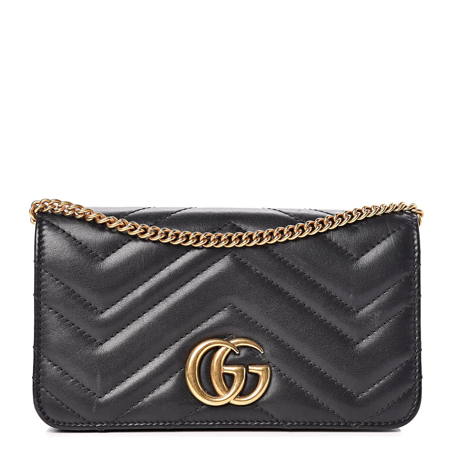 Calfskin Matelasse GG Marmont Mini Bag Black