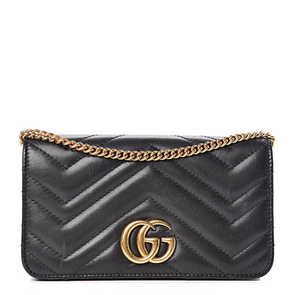 Gucci Calfskin Matelasse GG Marmont Mini Bag Black 1 of 15