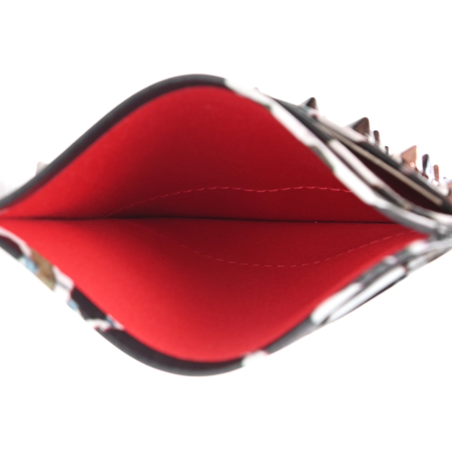Christian Louboutin Calfskin Print Studded Card Holder 5 of 7