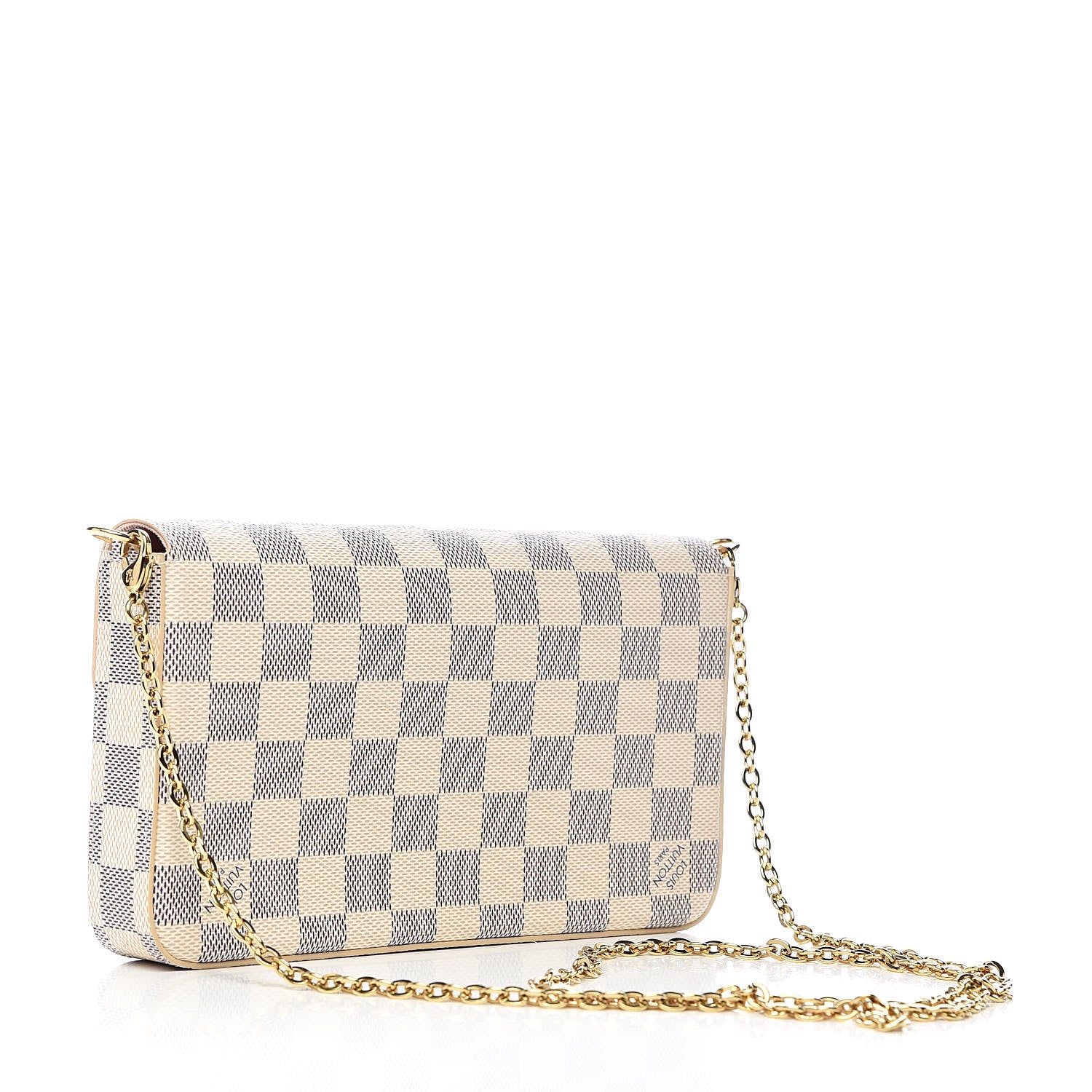 Louis Vuitton Damier Azur Pochette Felicie Chain Wallet Rose Ballerine 3 of 12