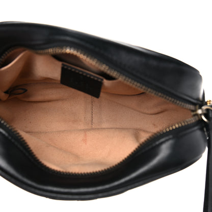 Gucci Calfskin Matelasse Mini GG Marmont Chain Shoulder Bag Black 5 of 16