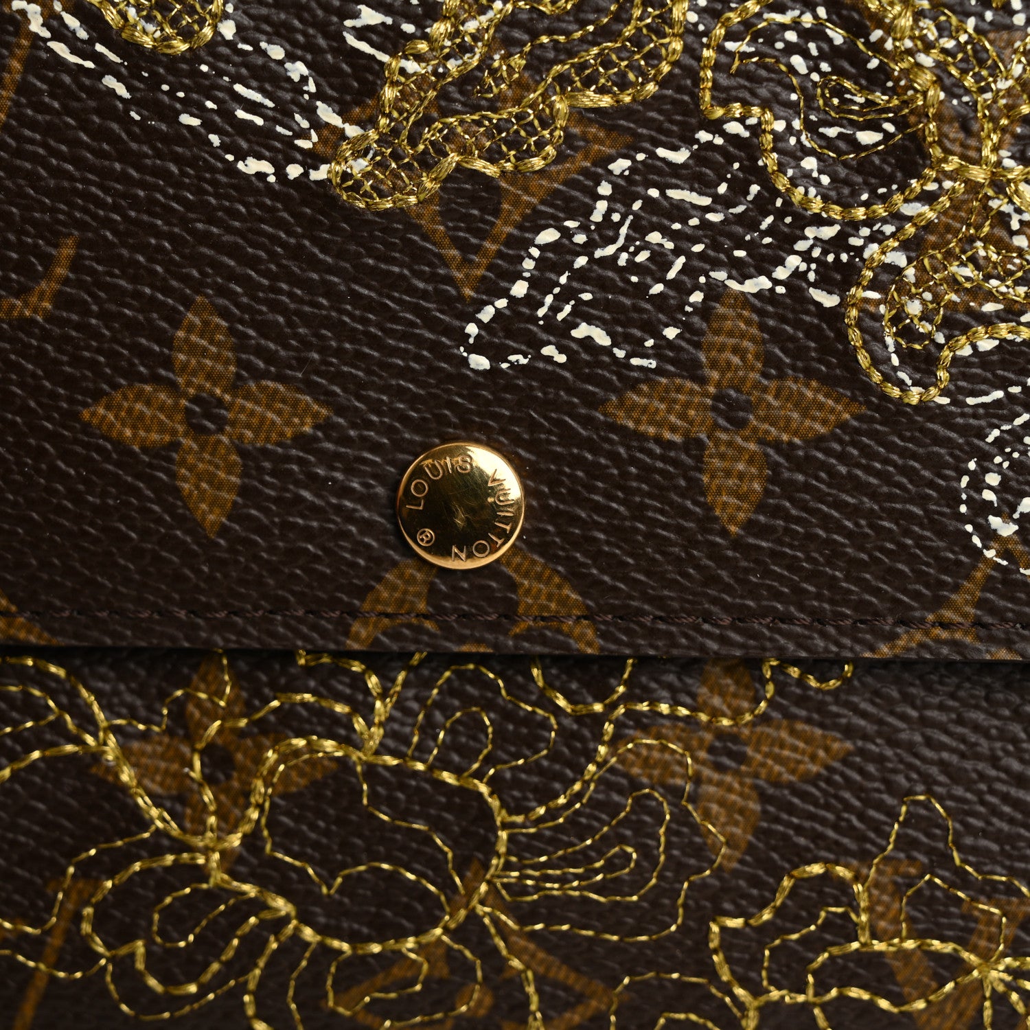 Louis Vuitton Monogram Dentelle Sarah Wallet Gold 9 of 9