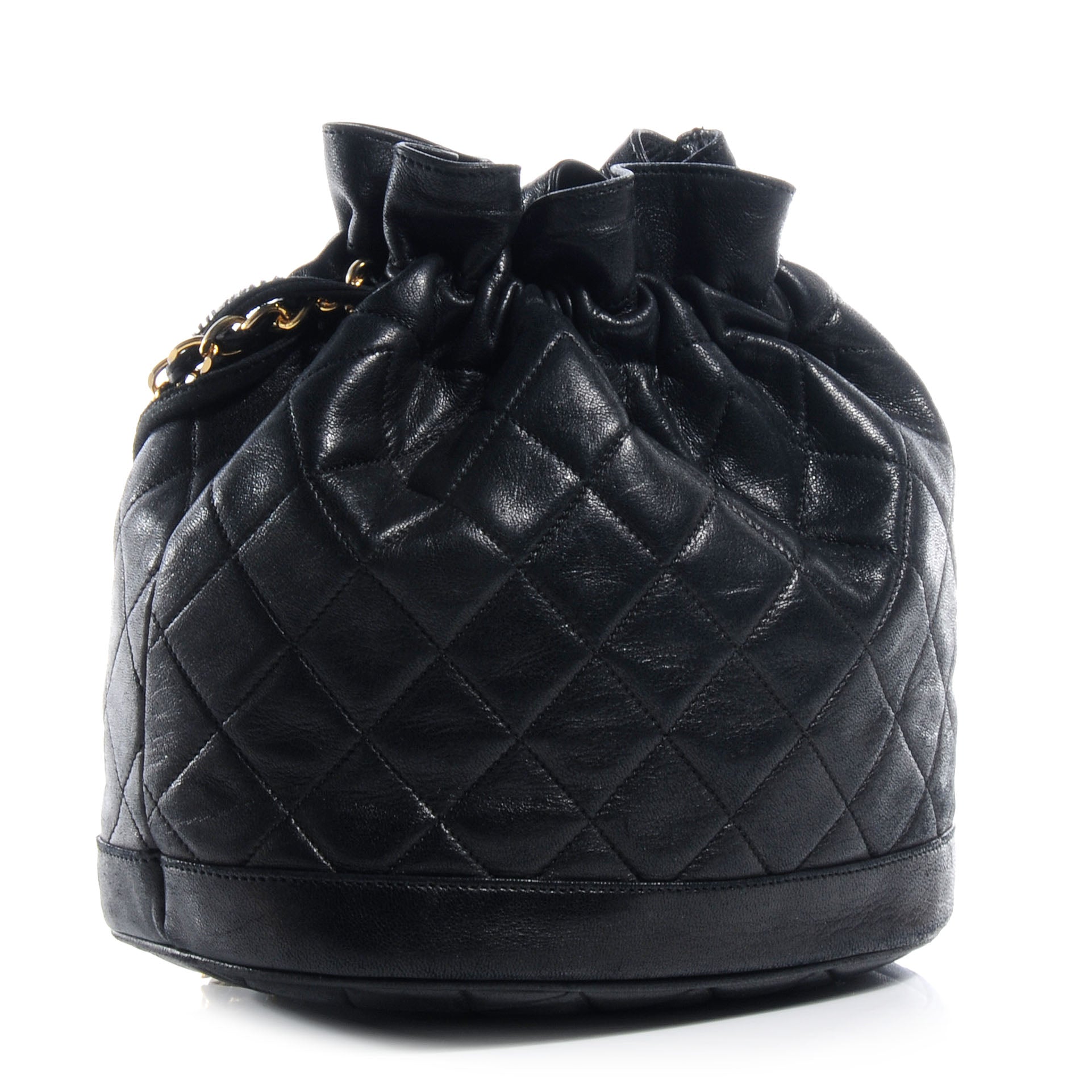 Chanel Lambskin Drawstring Pouch Bag Black 3 of 6