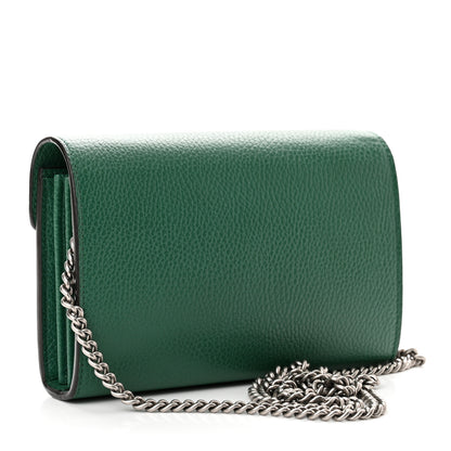 Gucci Calfskin Mini Dionysus Chain Wallet Emerald 3 of 9