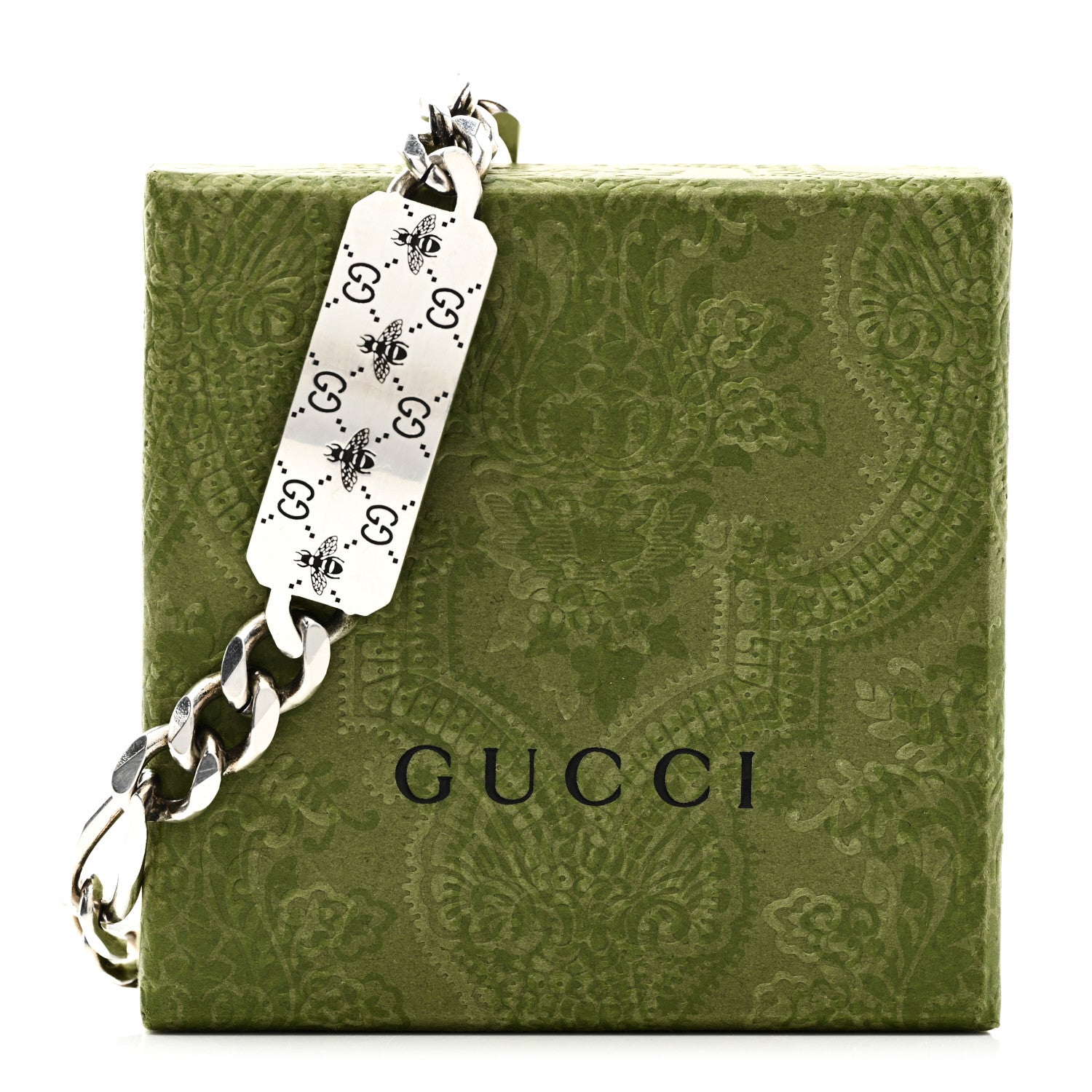 Gucci Sterling Silver GG Bee ID Chain Bracelet 6 of 6