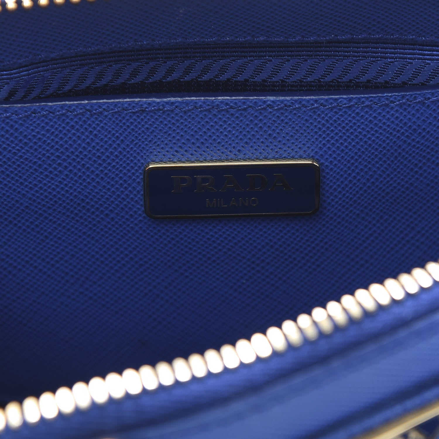 Prada Saffiano Lux Mini Promenade Tote Azzurro 8 of 9