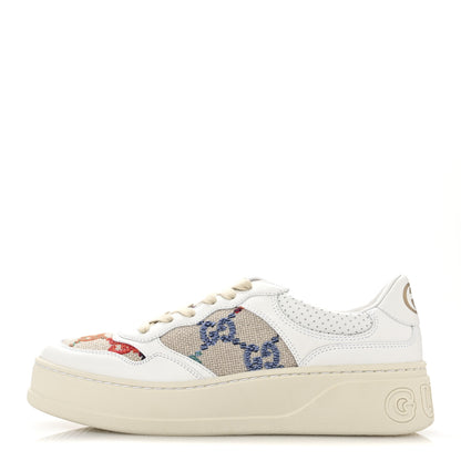 Gucci Dali Soft Calfskin GG Tennis Embossed Perforated Womens Platform 55mm Sneakers 40 White Multicolor 1 of 9