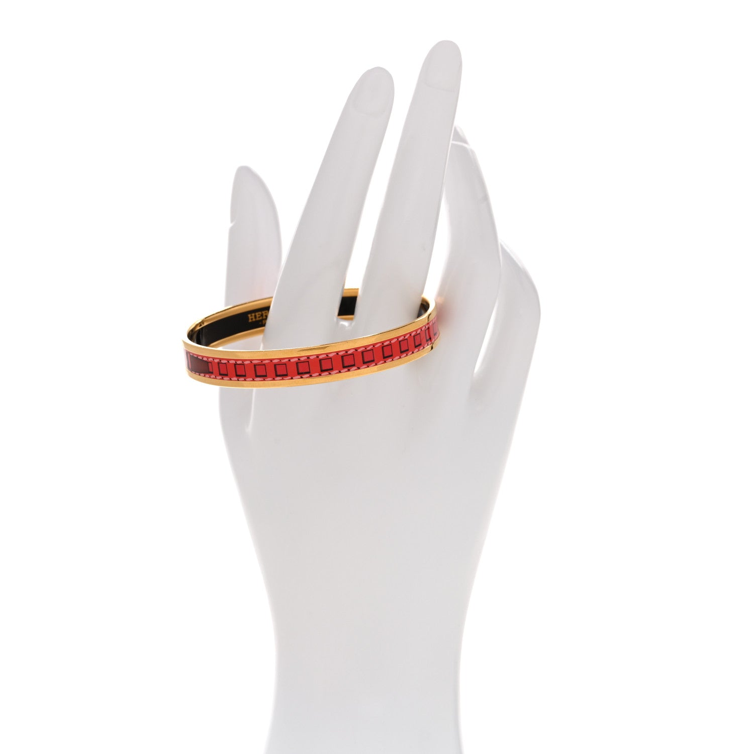 Hermes Enamel Printed Colliers de Chiens Narrow Bracelet 62 2 of 5