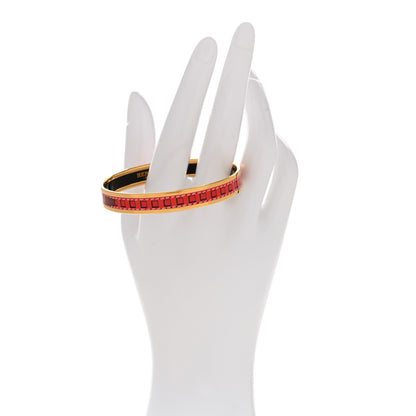 Hermes Enamel Printed Colliers de Chiens Narrow Bracelet 62 2 of 5