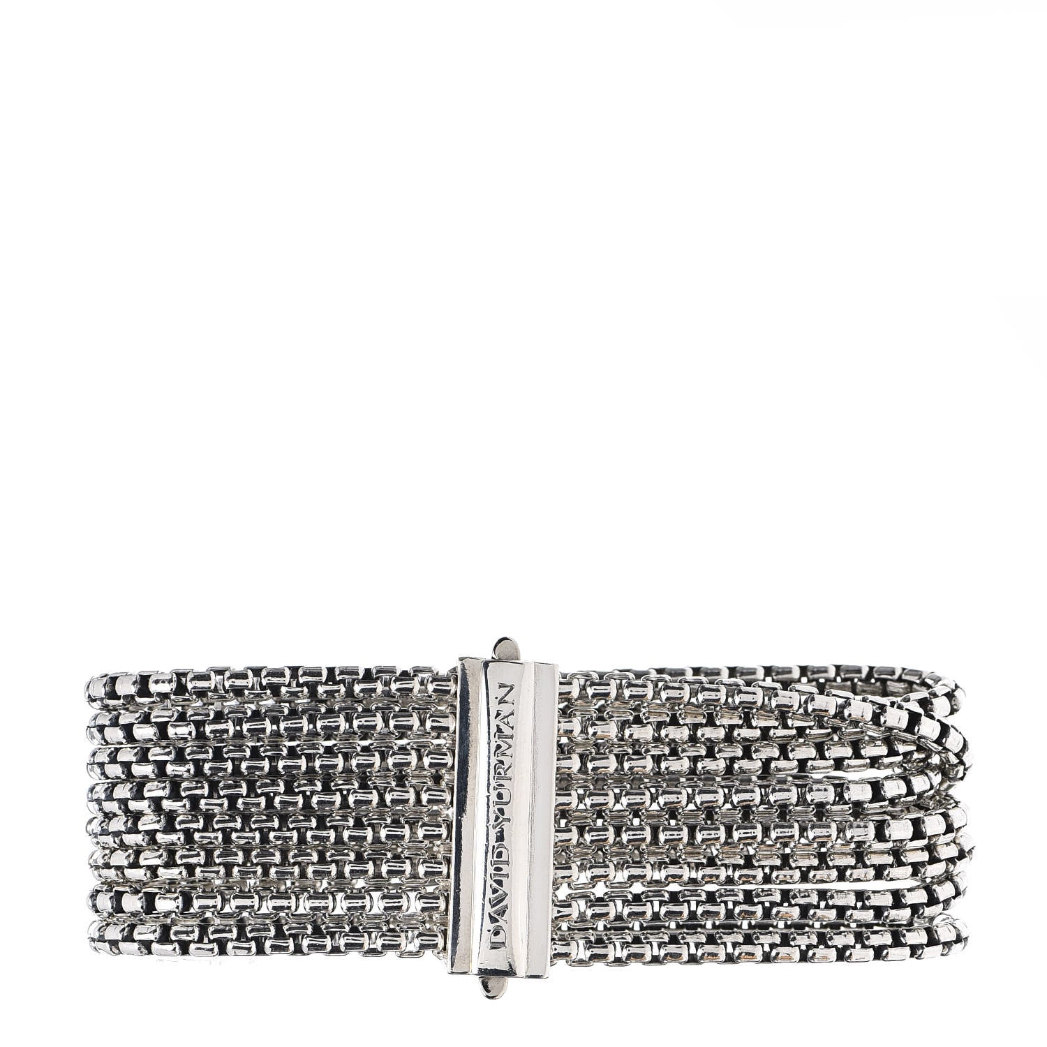 David Yurman Sterling Silver Eight-Row Box Chain Bracelet 3 of 4
