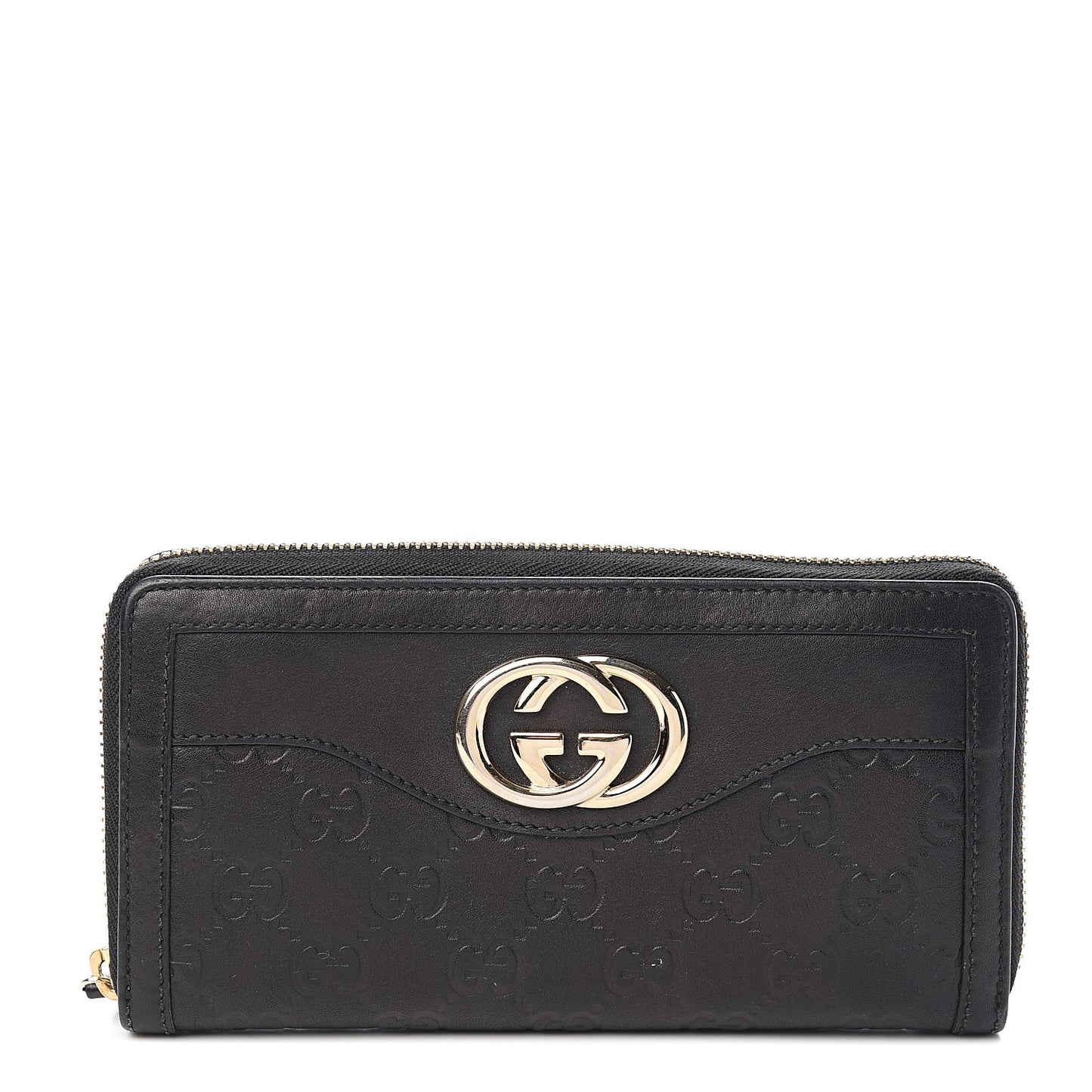 Guccissima Sukey Zip Around Wallet Black