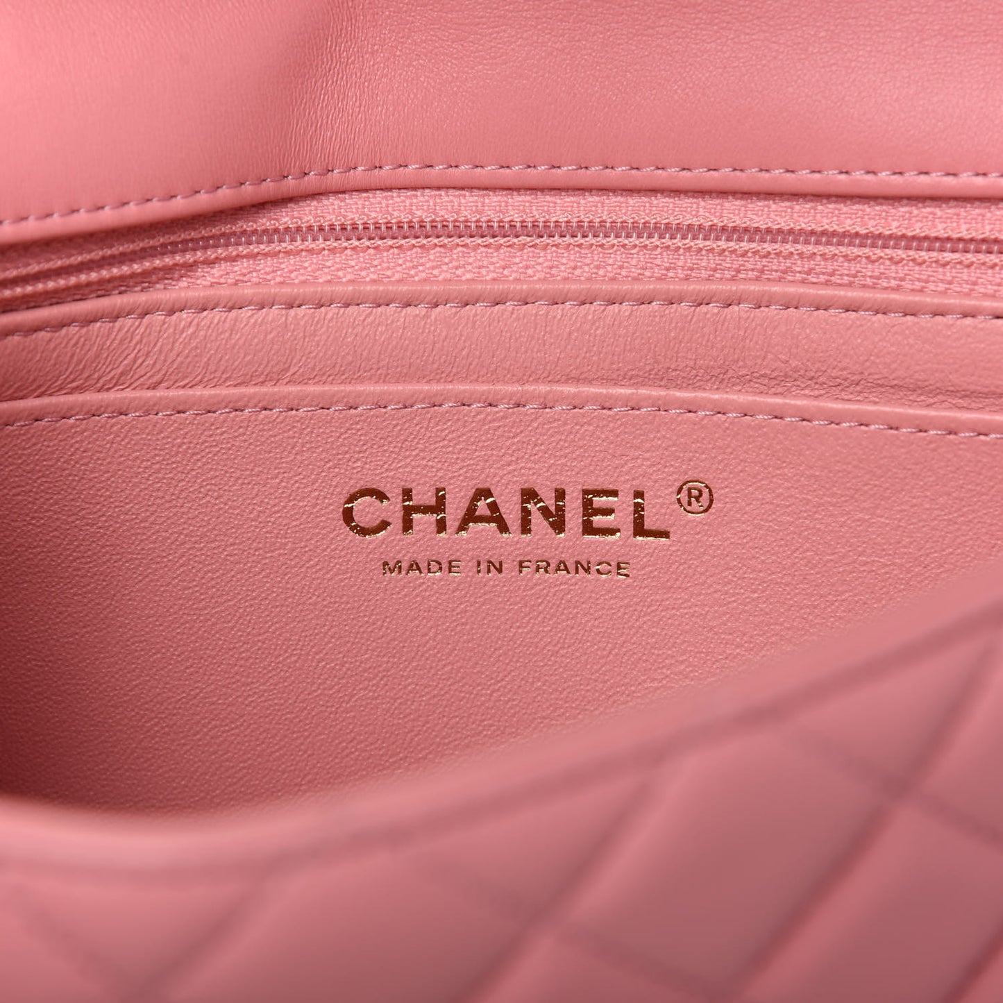 Lambskin Quilted Mini Rectangular Flap Pink