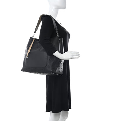 MCM Calfskin Ottomar Monogram Large Klara Hobo Black Beige 2 of 9