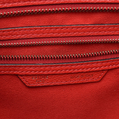 Celine Drummed Calfskin Mini Luggage Coquelicot 8 of 12