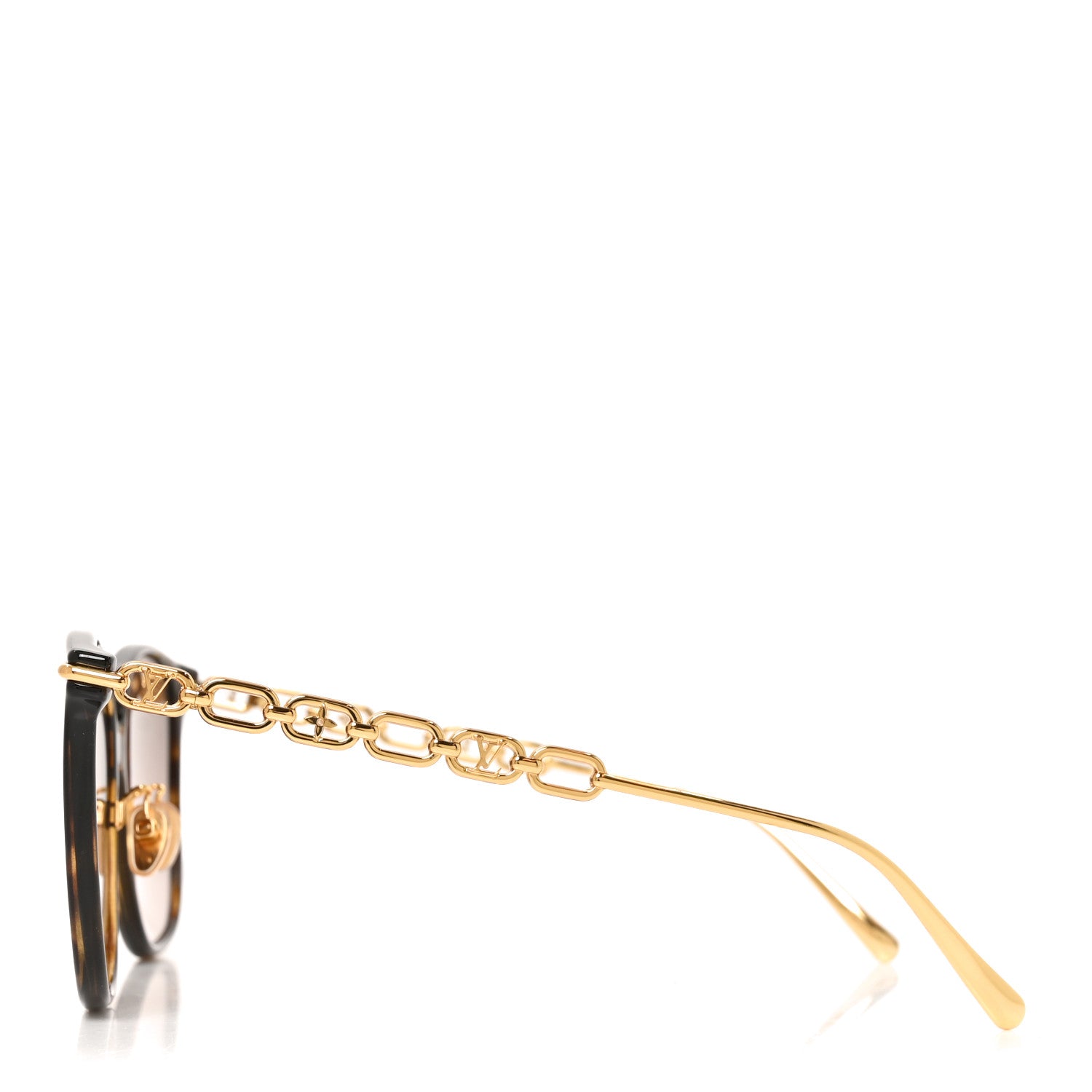 Louis Vuitton Acetate Metal My LV Two Chain Classique Square Z1945U Sunglasses Havana Brown 3 of 7