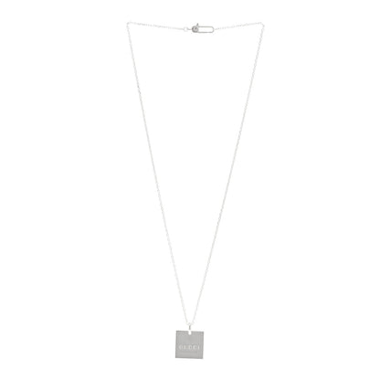 Gucci Sterling Silver Trademark Logo Square Pendant Necklace 3 of 4