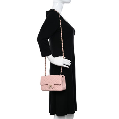 Chanel Lambskin Quilted Mini Rectangular Flap Light Pink 2 of 11