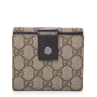Gucci GG Plus Monogram Ladies GG Compact Flap Wallet Beige Ebony Cocoa 1 of 5