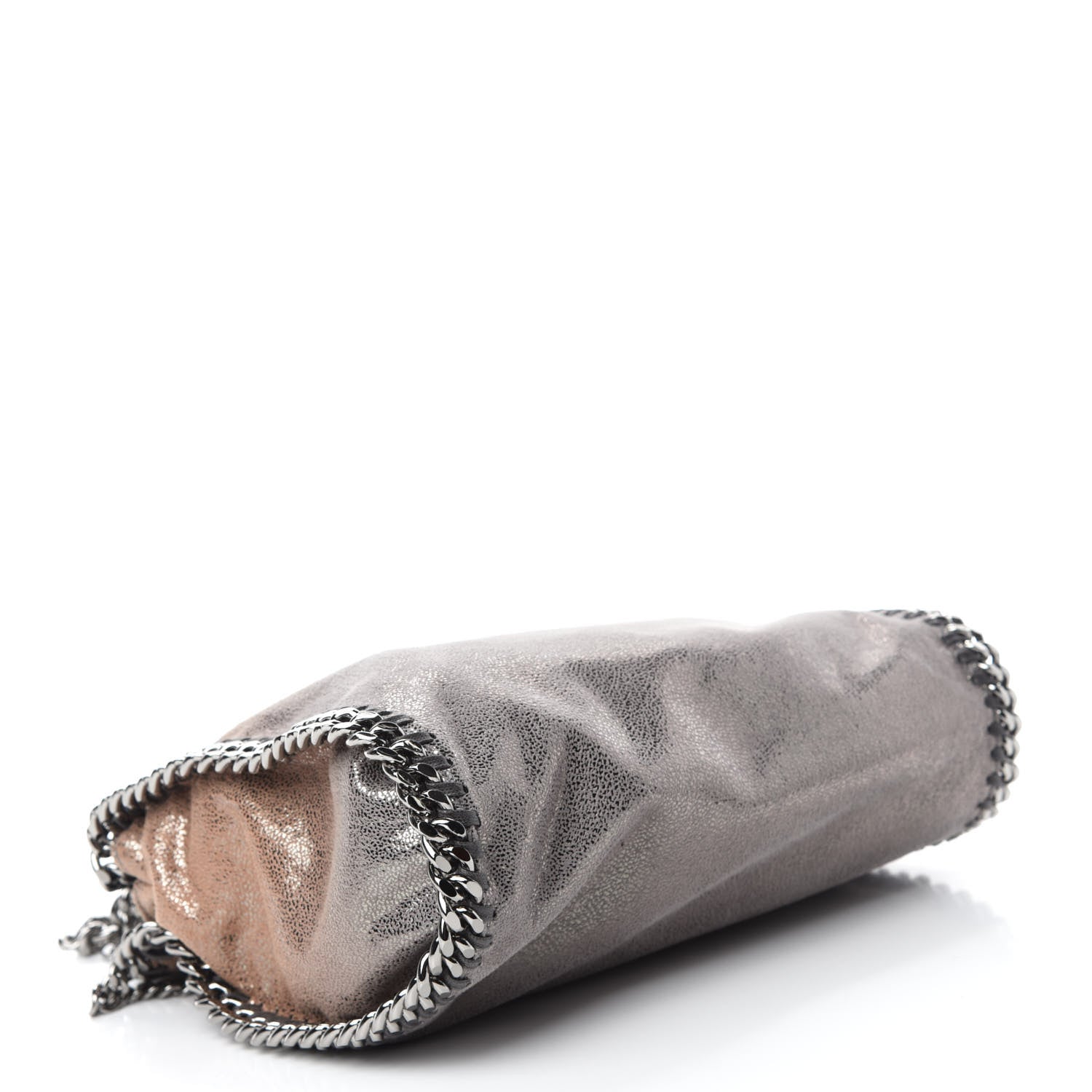 Stella McCartney Metallic Shaggy Deer Degrade Mini Falabella Fold Over Tote Taupe Gold Silver 5 of 11