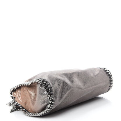 Stella McCartney Metallic Shaggy Deer Degrade Mini Falabella Fold Over Tote Taupe Gold Silver 5 of 11