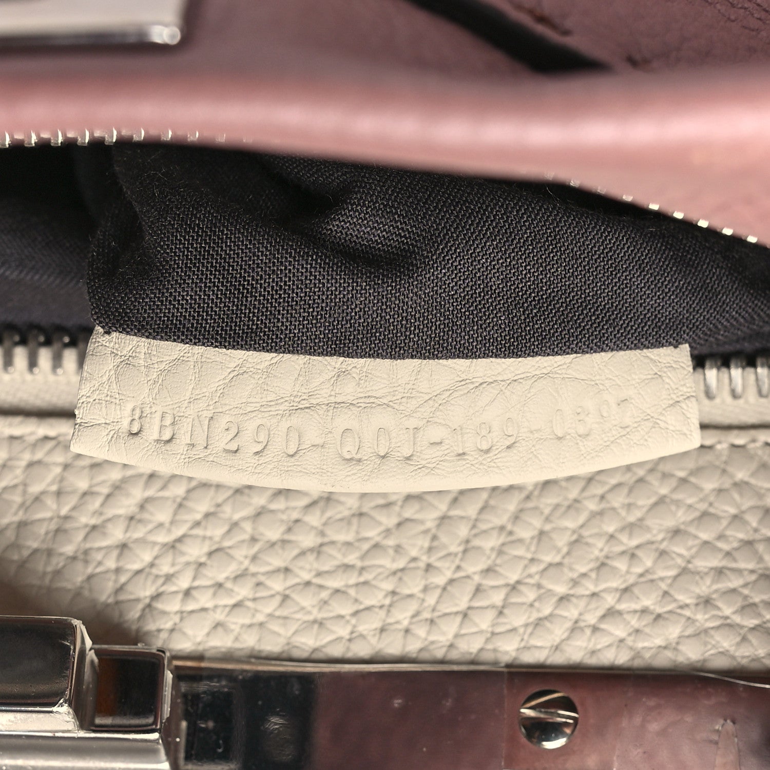Fendi Cuoio Romano Selleria Bi-Color Medium Peekaboo Iconic Satchel English Rose Camelia 8 of 12