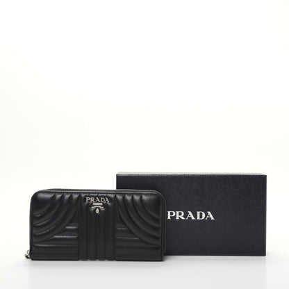 Prada Soft Calfskin Diagramme Zip Around Wallet Black 7 of 7