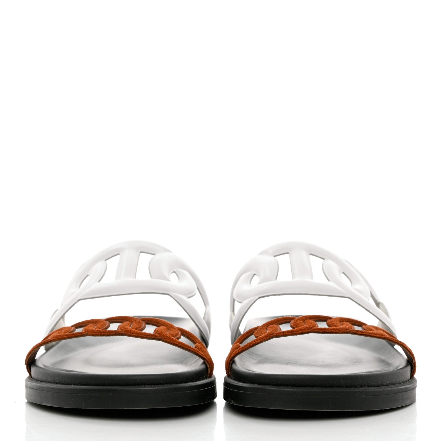 Hermes Suede Goatskin Nappa Extra Sandals 38 White Gold 2 of 9