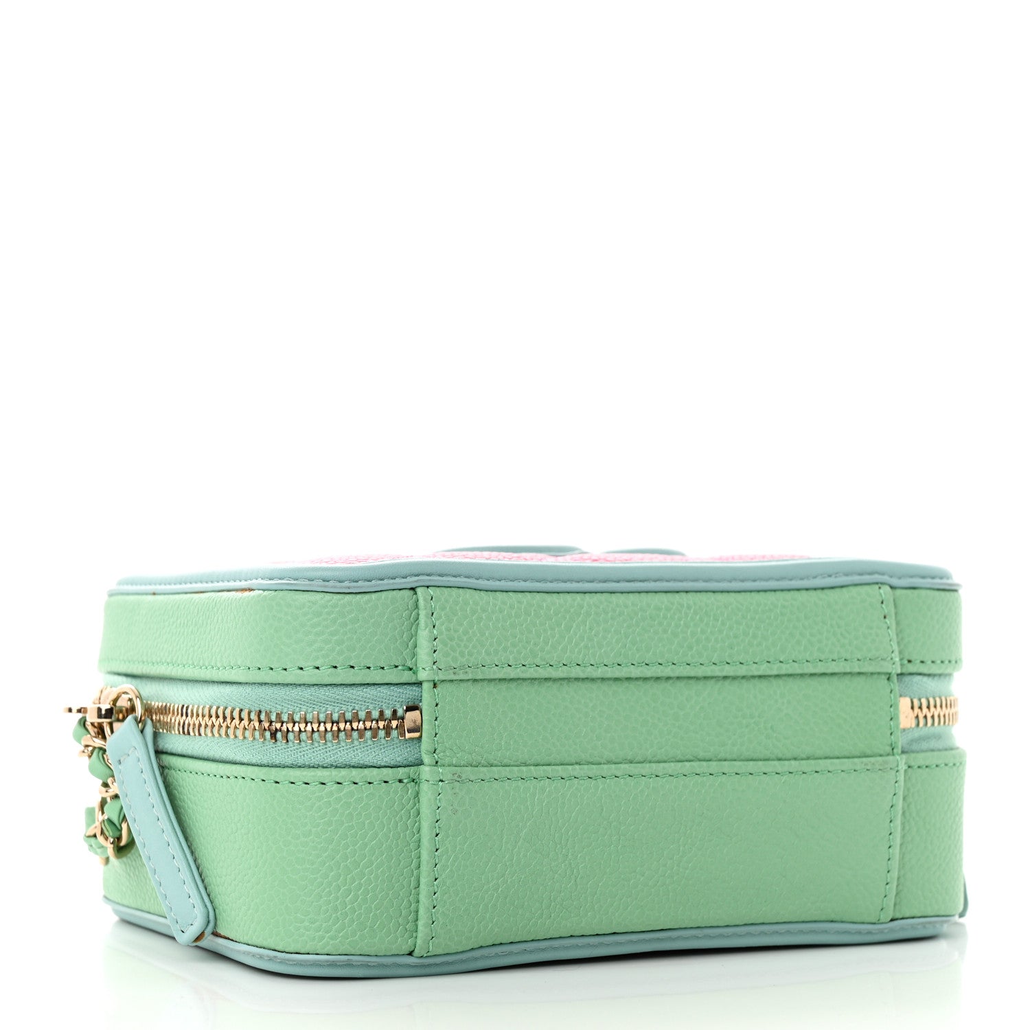 Chanel Caviar Quilted Small CC Filigree Vanity Case Pink Green Blue 4 of 15