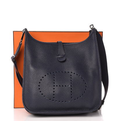 Hermes Taurillon Clemence Evelyne III PM Bleu Nuit 12 of 12