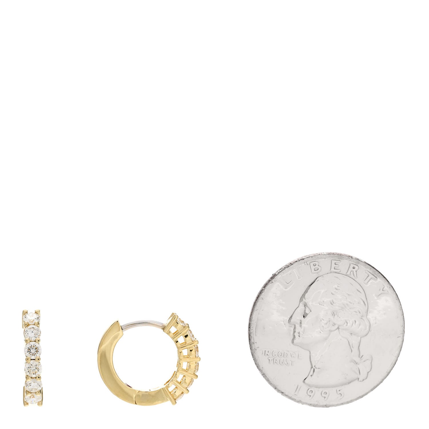 Roberto Coin 18K Yellow Gold Diamond .70ctw Huggie Hoop Earrings 2 of 5