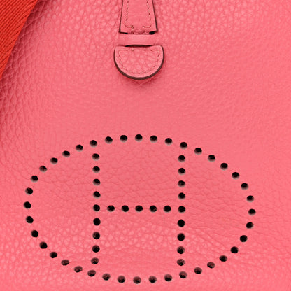 Hermes Taurillon Clemence Amazone Evelyne TPM Rose Azalee Rouge Pivoine 8 of 14