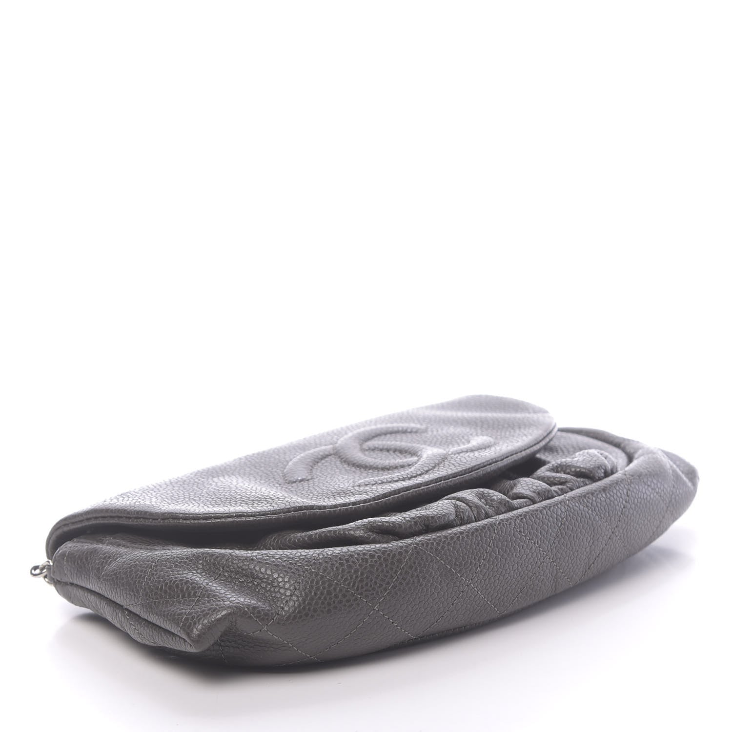 Chanel Caviar Half Moon Wallet On Chain WOC Grey 4 of 11