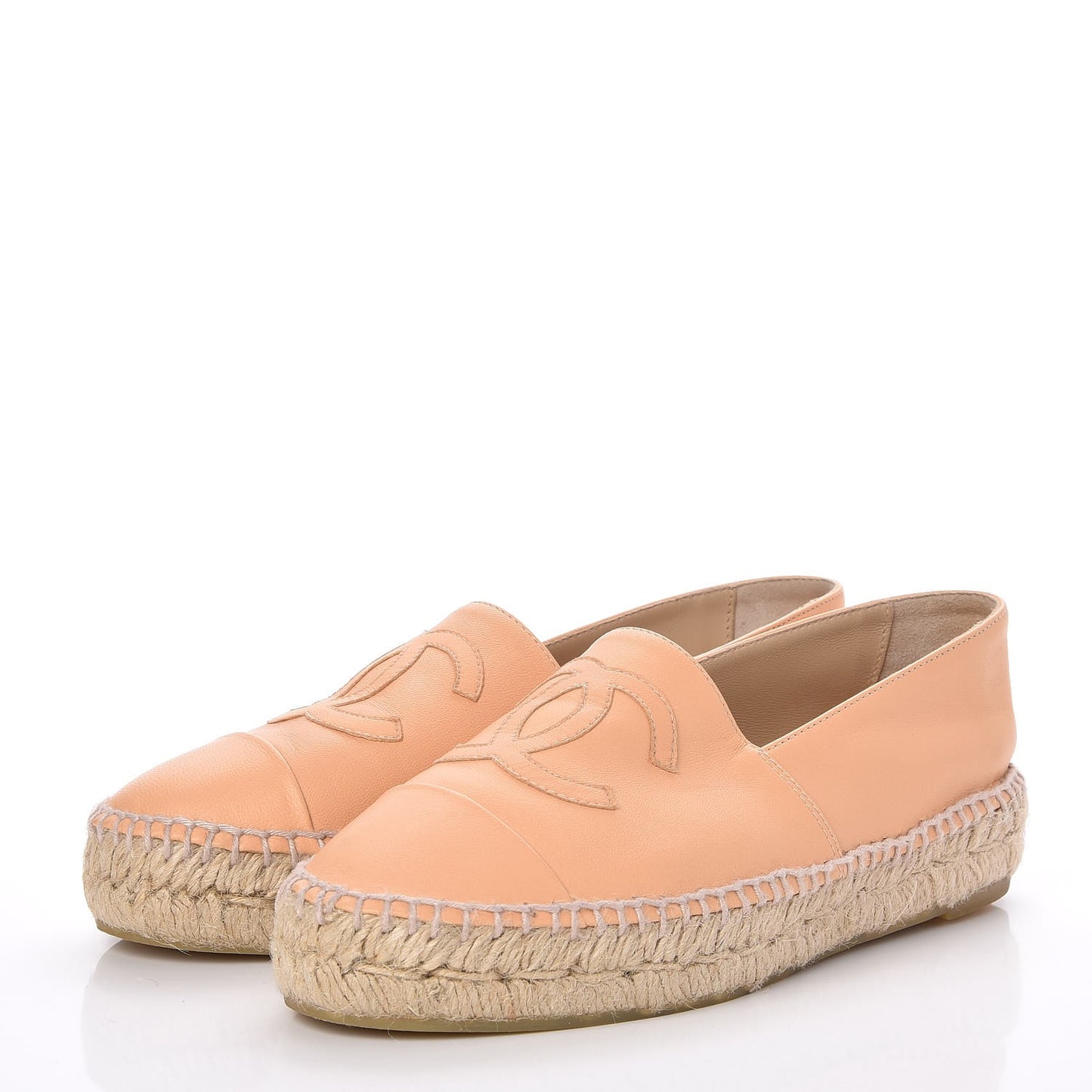 Lambskin CC Espadrilles 36 Nude