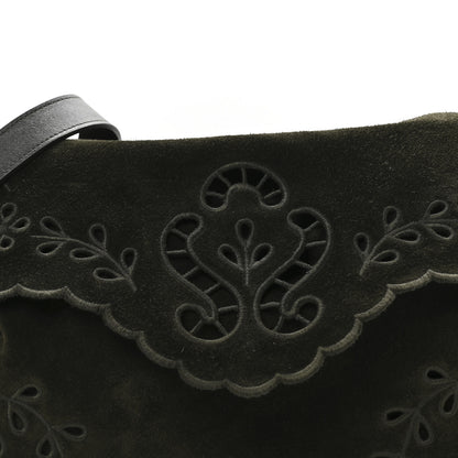 Chanel Suede Embroidered Flap Dark Green 8 of 10