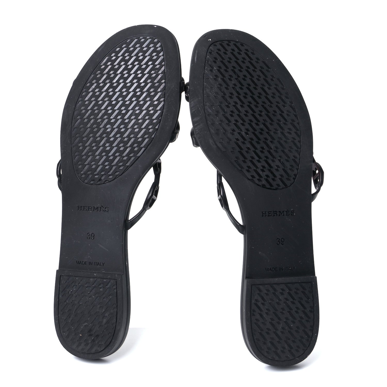 Hermes Rubber Chaine d'Ancre Rivage Sandals 39 Black 5 of 9