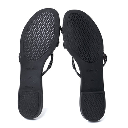 Hermes Rubber Chaine d'Ancre Rivage Sandals 39 Black 5 of 9