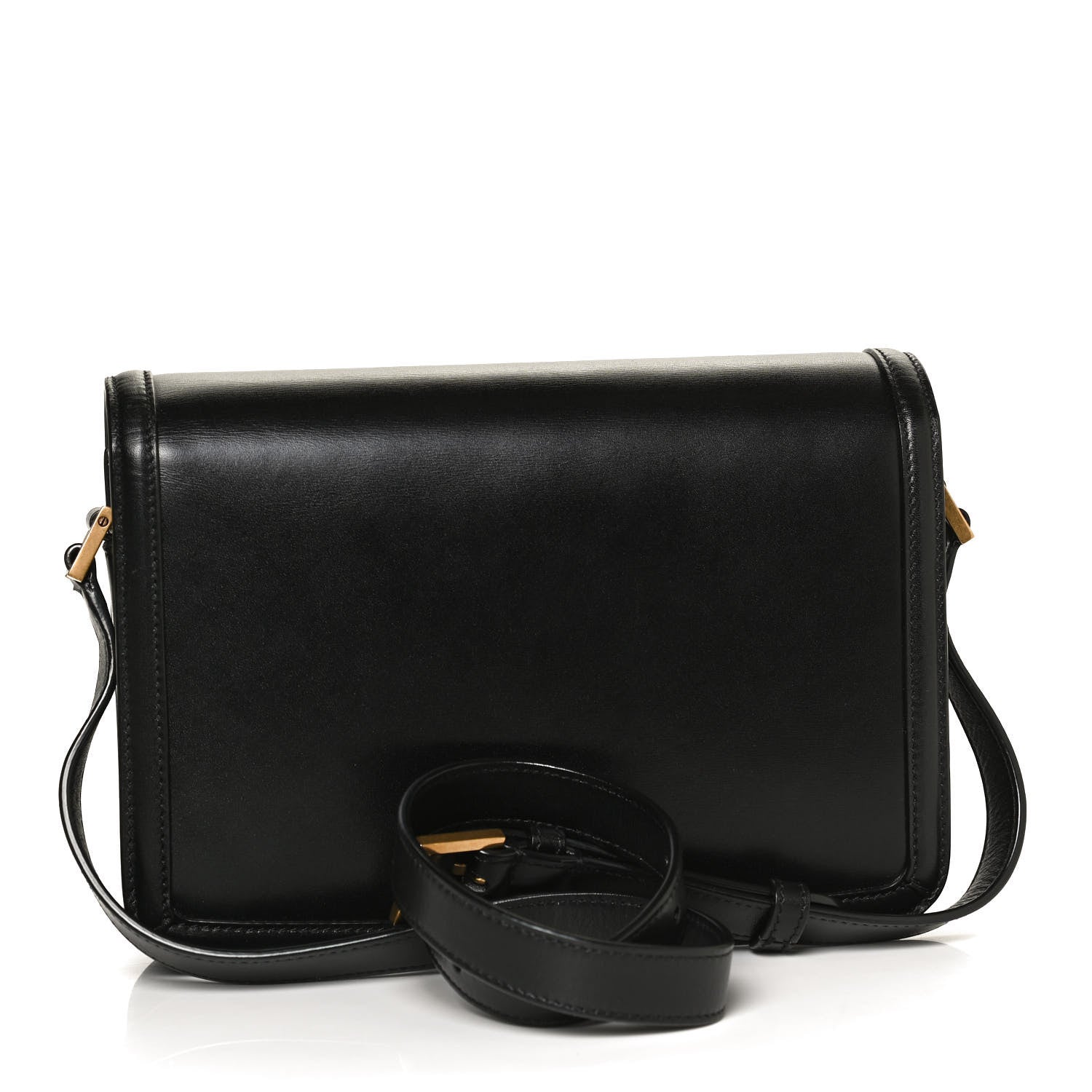 Saint Laurent Box Calfskin Monogram Medium Solferino Satchel Black 3 of 11