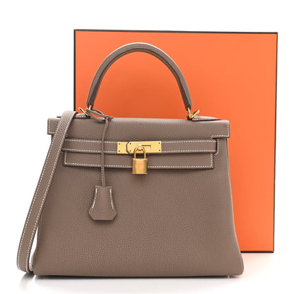 Hermes Togo Kelly Retourne 28 Etoupe 11 of 11