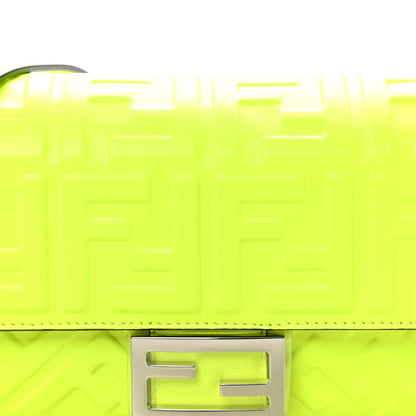 Fendi Nappa FF 1974 Embossed Baguette Yellow Fluo 8 of 10