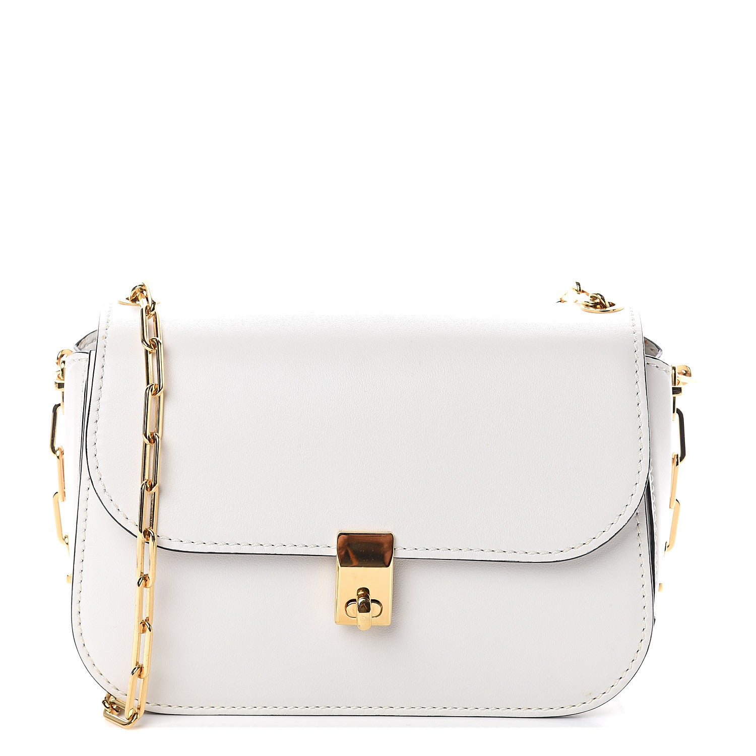 Valentino Garavani Vitello Chain Flap Bag White 1 of 8
