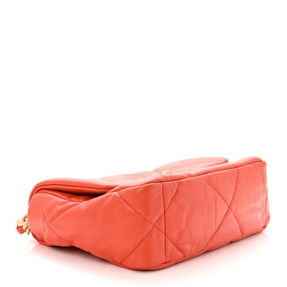Chanel Goatskin Quilted Medium Chanel 19 Flap Orange 4 of 10