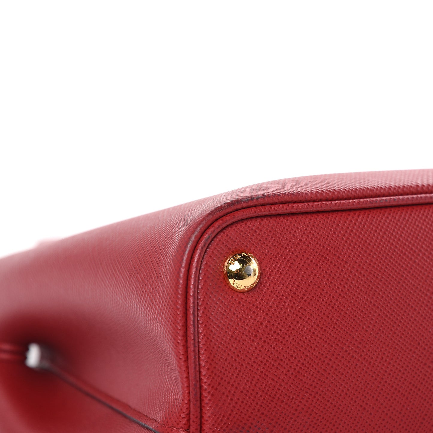 Saffiano Cuir Medium Double Bag Rosso
