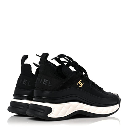 Chanel Velvet Calfskin Mixed Fibers CC Sneakers 36 Black 4 of 8