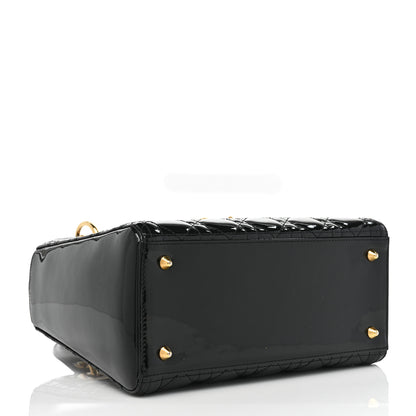 Christian Dior Patent Cannage Medium Lady Dior Black 4 of 12