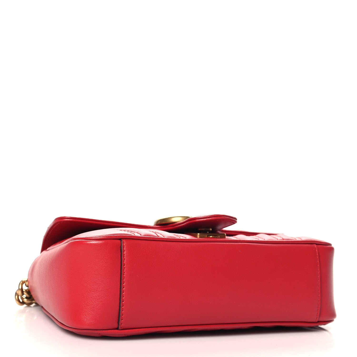 Gucci Calfskin Matelasse Mini GG Marmont Shoulder Bag Hibiscus Red 4 of 10