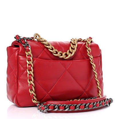 Chanel Lambskin Quilted Medium Chanel 19 Flap Red 3 of 10