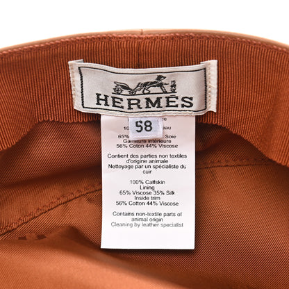 Hermes Calfskin Cavale Cap 58 Gold 8 of 8