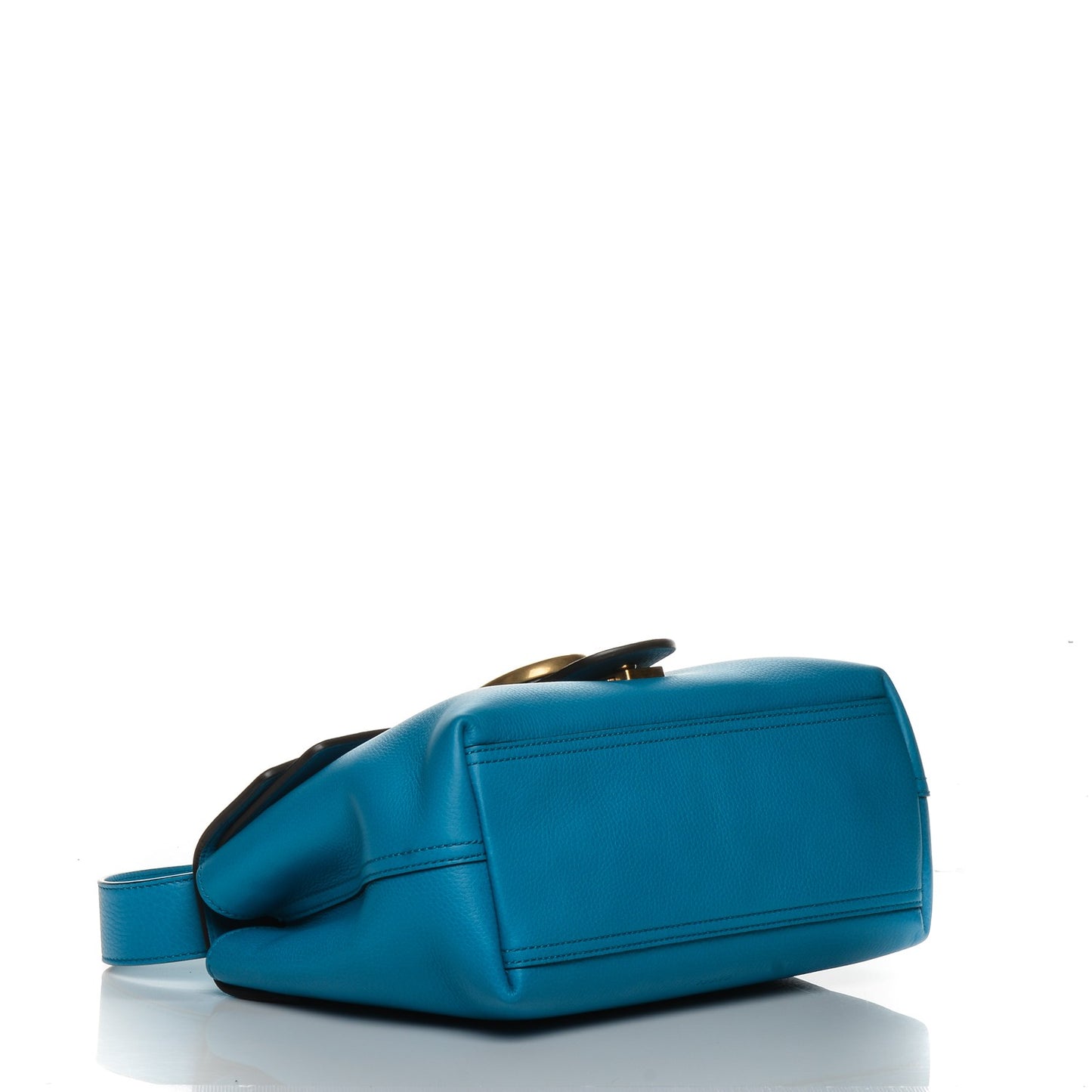 Calfskin GG Marmont Shoulder Bag Turquoise